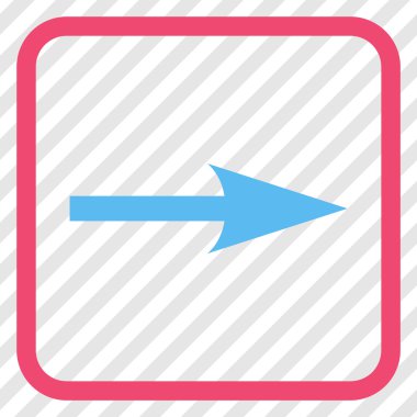 Keskin ok doğru vektör simgesi bir çerçeve içinde