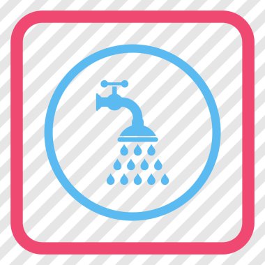 Duş musluk vektör simgesi bir çerçeve içinde