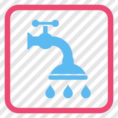 Duş musluk vektör simgesi bir çerçeve içinde