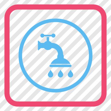 Duş musluk vektör simgesi bir çerçeve içinde