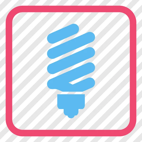Ícone de vetor de lâmpada fluorescente em um quadro — Vetor de Stock
