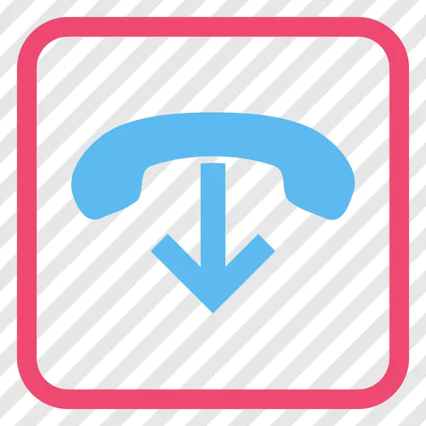 Telefon hängt Vektorsymbol in einem Rahmen auf — Stockvektor