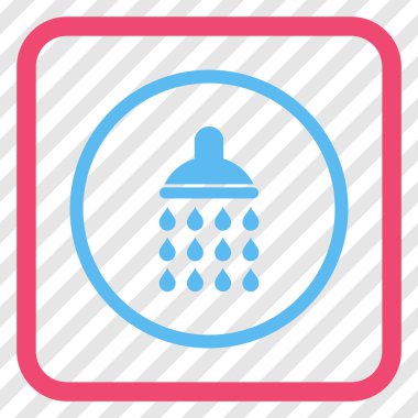 Duş vektör simgesi bir çerçeve içinde