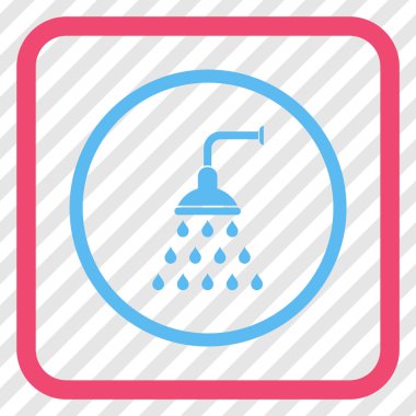 Duş vektör simgesi bir çerçeve içinde