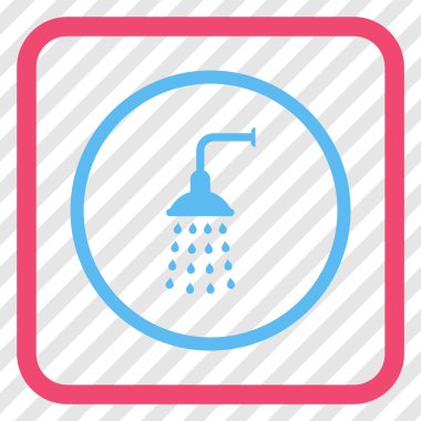 Duş vektör simgesi bir çerçeve içinde