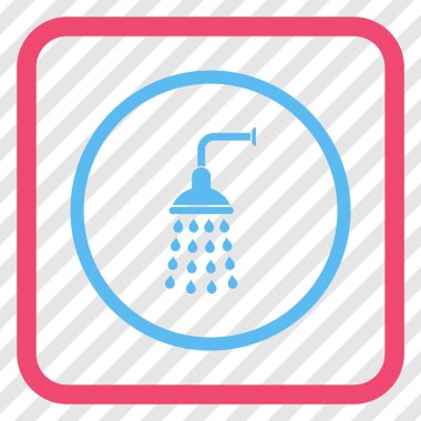 Duş vektör simgesi bir çerçeve içinde