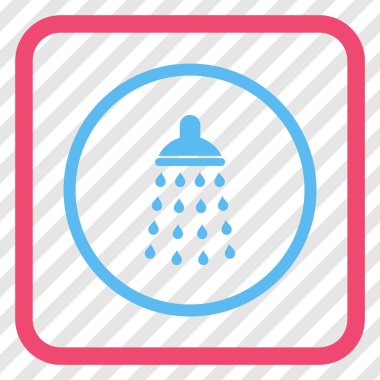 Duş vektör simgesi bir çerçeve içinde