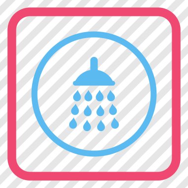 Duş vektör simgesi bir çerçeve içinde