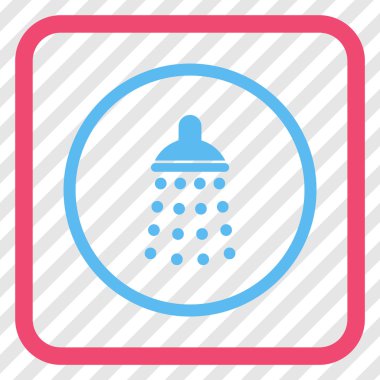 Duş vektör simgesi bir çerçeve içinde