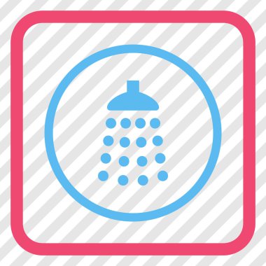 Duş vektör simgesi bir çerçeve içinde