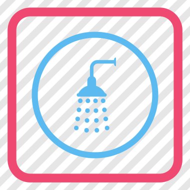 Duş vektör simgesi bir çerçeve içinde