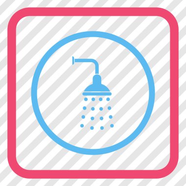 Duş vektör simgesi bir çerçeve içinde