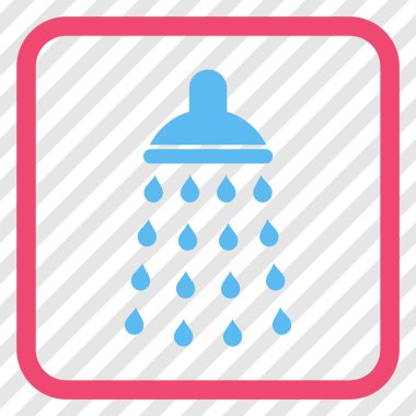 Duş vektör simgesi bir çerçeve içinde