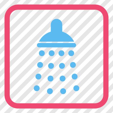 Duş vektör simgesi bir çerçeve içinde