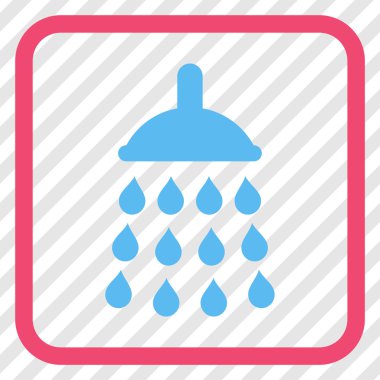 Duş vektör simgesi bir çerçeve içinde