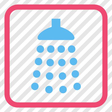 Duş vektör simgesi bir çerçeve içinde