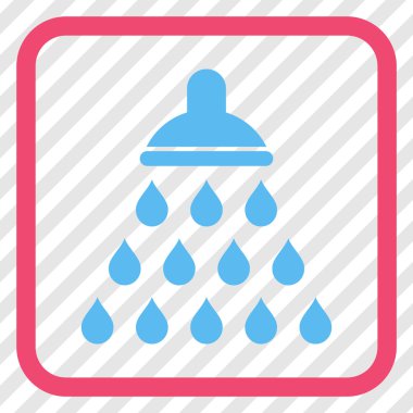 Duş vektör simgesi bir çerçeve içinde