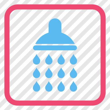 Duş vektör simgesi bir çerçeve içinde