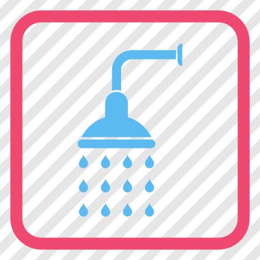 Duş vektör simgesi bir çerçeve içinde