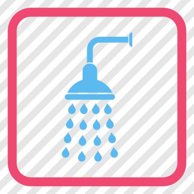 Duş vektör simgesi bir çerçeve içinde