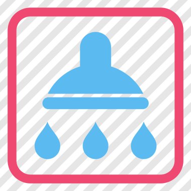 Duş vektör simgesi bir çerçeve içinde