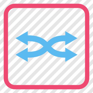 Shuffle okları yatay vektör simgesi bir çerçeve içinde