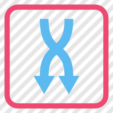 Vektör simgesi aşağı okları bir çerçevede shuffle