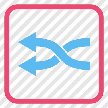 Shuffle oklar sol vektör simgesi bir çerçeve içinde