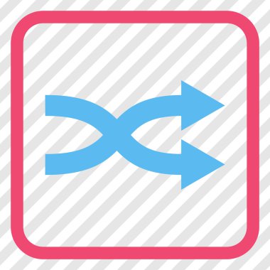 Shuffle okları doğru vektör simgesi bir çerçeve içinde