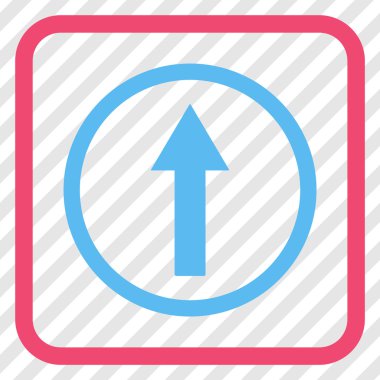 Bir çerçeve içinde yukarı yönlü ok vektör simgesi