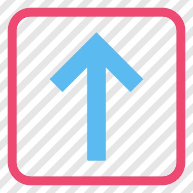 Bir çerçeve içinde yukarı ok vektör simgesi