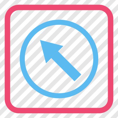 Yukarı Sağdan sola yuvarlak ok vektör simgesi bir çerçeve içinde