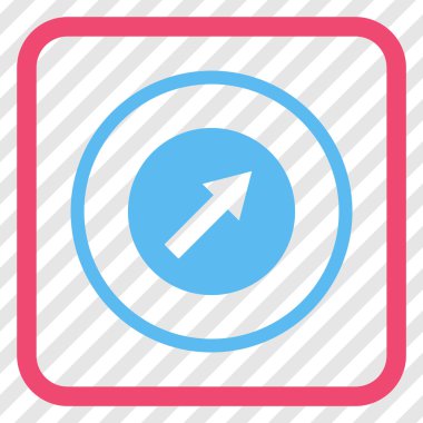 Yukarı sağ yuvarlak ok vektör simgesi bir çerçeve içinde