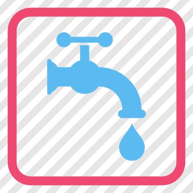 Su dokunun vektör simgesi bir çerçeve içinde