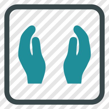 Alkış eller vektör simgesi bir çerçeve içinde