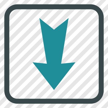 Vektör simgesi bir çerçeve içinde aşağı ok