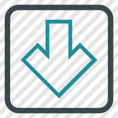 Vektör simgesi bir çerçeve içinde aşağı ok