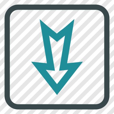 Vektör simgesi bir çerçeve içinde aşağı ok