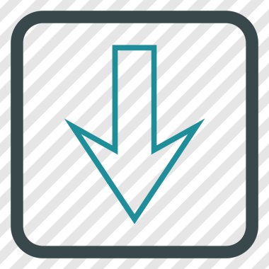 Vektör simgesi bir çerçeve içinde aşağı ok