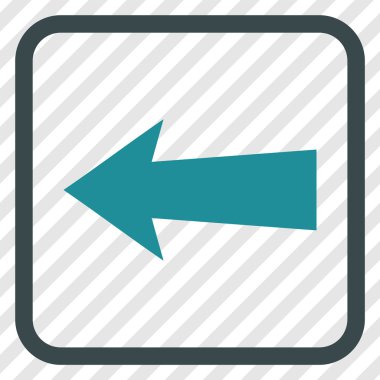 Ok sol vektör simgesi bir çerçeve içinde