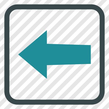 Ok sol vektör simgesi bir çerçeve içinde