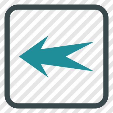 Ok sol vektör simgesi bir çerçeve içinde