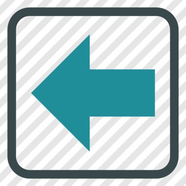 Ok sol vektör simgesi bir çerçeve içinde