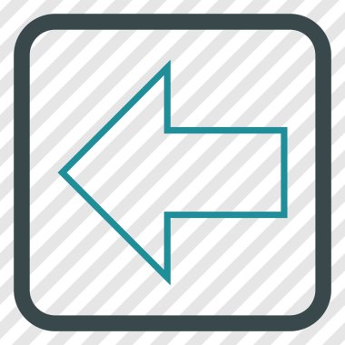 Ok sol vektör simgesi bir çerçeve içinde