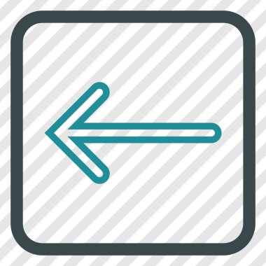 Ok sol vektör simgesi bir çerçeve içinde