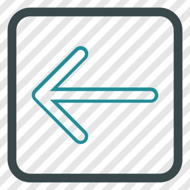 Ok sol vektör simgesi bir çerçeve içinde