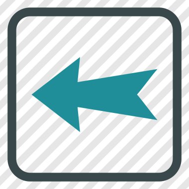 Ok sol vektör simgesi bir çerçeve içinde