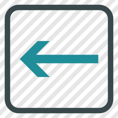 Ok sol vektör simgesi bir çerçeve içinde