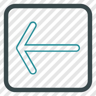 Ok sol vektör simgesi bir çerçeve içinde