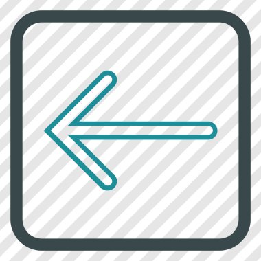 Ok sol vektör simgesi bir çerçeve içinde